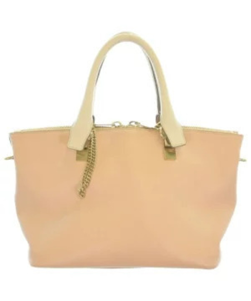 Chloe Leather Baylee Shoulder Bag two tone Bag Beige Brown